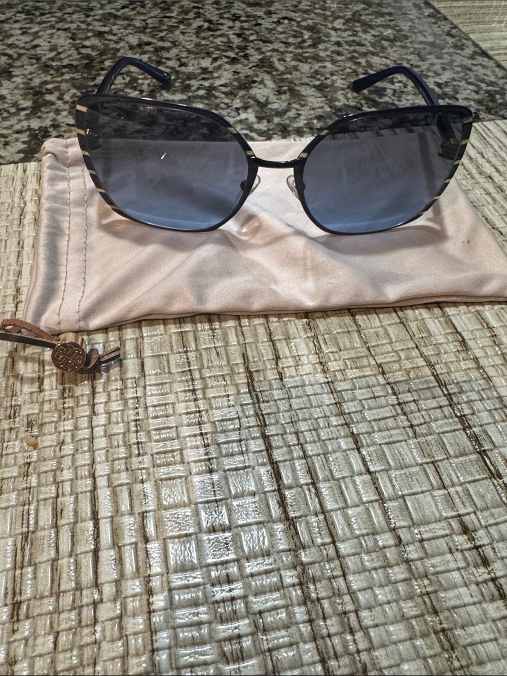 Tory Burch Navy Gradient Cat-Eye Sunglasses